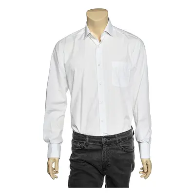 Boss By Hugo Boss White Cotton Button Front Shirt