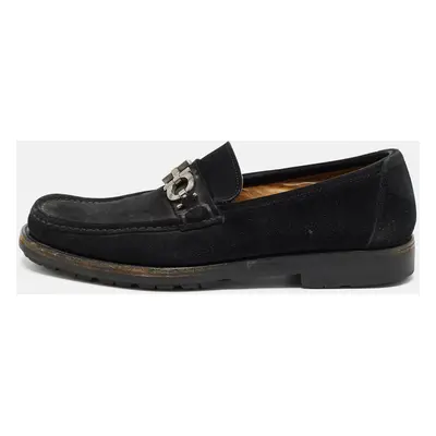 Salvatore Ferragamo Black Suede Slip On Loafers Size 44.5