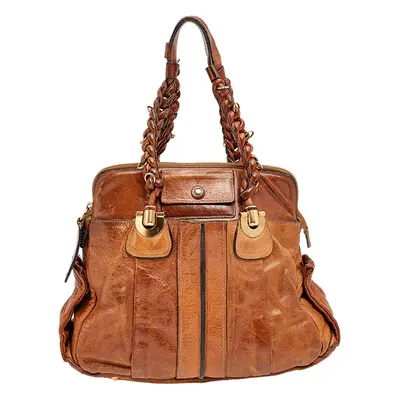 Chloe Brown Leather Heloise Large Satchel