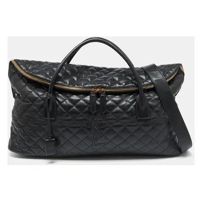 Saint Laurent Black Quilted Leather Giant Travel Bag