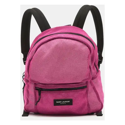 Saint Laurent Magenta Mesh Nylon Backpack