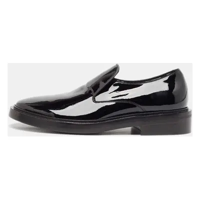 Balenciaga Black Patent Slip On Loafers Size