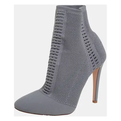 Gianvito Rossi Grey Stretch Knit Thurlow Ankle Boots Size