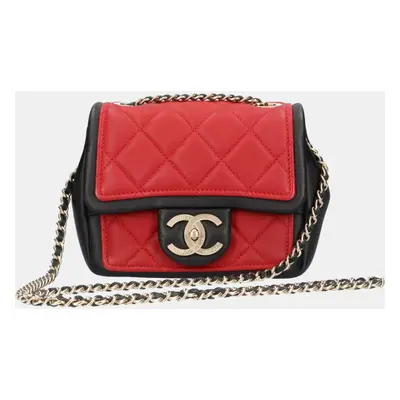 Chanel Tricolor Quilted Lambskin Mini Graphic Flap Bag