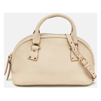 Burberry Beige Leather Bloomsbury Heritage Bag