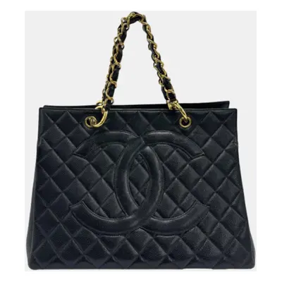 Chanel Black Caviar Leather GST Tote Bag