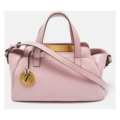 Cerruti Pink Leather Frame Satchel