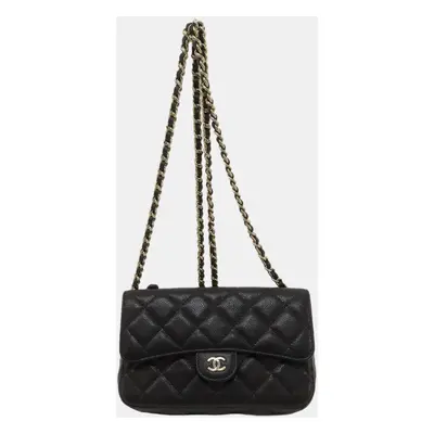 Chanel Black Caviar Leather Chain Shoulder Bag