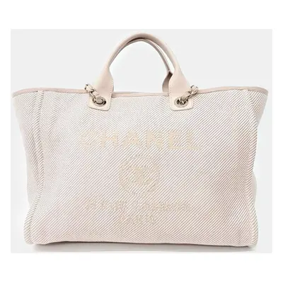 Chanel Pink Fabric Deauville Tote Bag