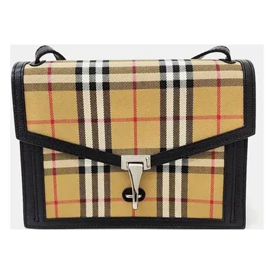 Burberry Vintage Check Canvas and Leather Macken Shoulder Bag