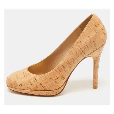 Stuart Weitzman Beige Cork Round Toe Pumps Size 35.5