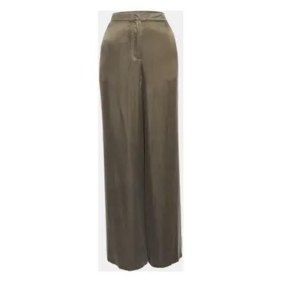 House Of Harlow X Revolve Green Satin Wide Leg Trousers