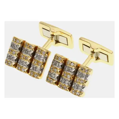 Piaget 18k Yellow Gold Diamond Cufflinks