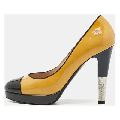 Chanel Multicolor Patent Leather Metal Heel Pumps Size