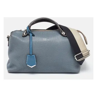 Fendi Blue/Beige Leather Medium By The Way Bag