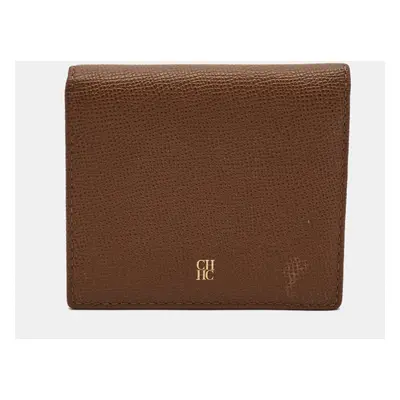 Carolina Herrera Brown Leather CHHC Bifold Wallet