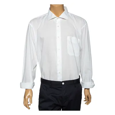 Balmain White Cotton Button Front Shirt 3XL