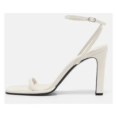 The Row White Leather Ankle Strap Sandals Size