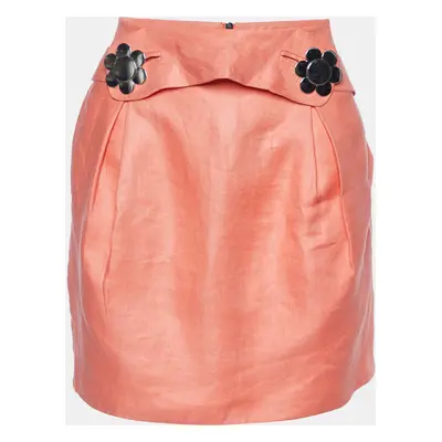 See by Chloé Coral Pink Linen Mini Skirt