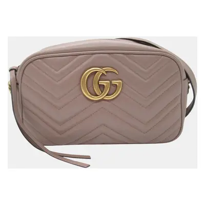 Gucci Beige Leather GG Marmont Shoulder Bag