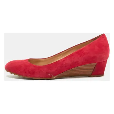 Tod's Pink Suede Wedge Pumps Size 37.5