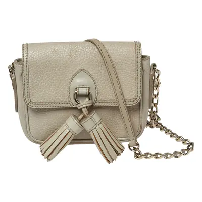 Burberry Beige Leather Tassel Crossbody Bag