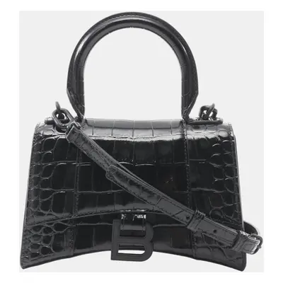 Balenciaga Hourglass Leather Black Handbag