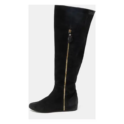 Stuart Weitzman Black Suede Knee Length Boots Size 37.5