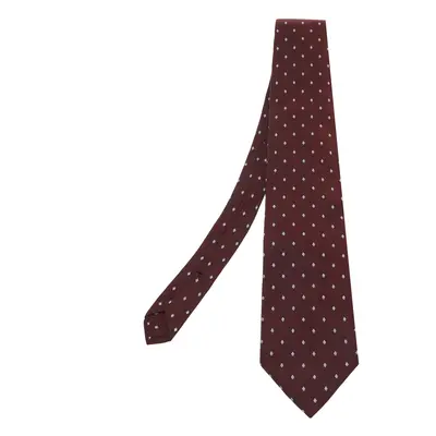 Yves Saint Laurent Burgundy Pattern Silk Jacquard Tie