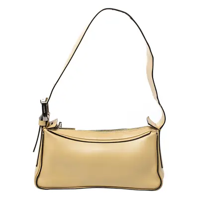 Bally Light Yellow Leather Zip Shoulder Bag