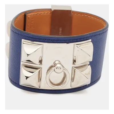 Hermes Collier de Chien Leather Palladium Plated Bracelet