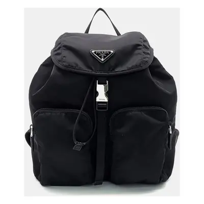 Prada Black Nylon Vela Large Backpack