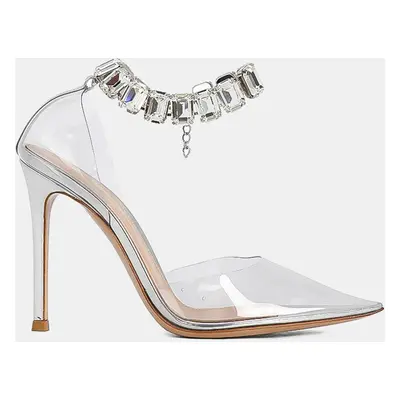 Gianvito Rossi Transparent PVC Crystal Embellished Transparent Pumps EU