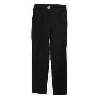 Balmain Black Crepe High-Rise Straight Trouser