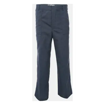 Jacquemus Navy Blue Wool Straight Leg Le Meunier Trousers