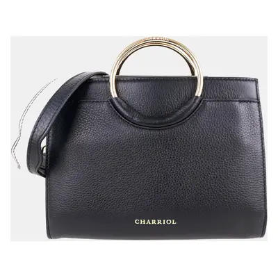 Charriol Black/Light Brown Leather Forever Handbag