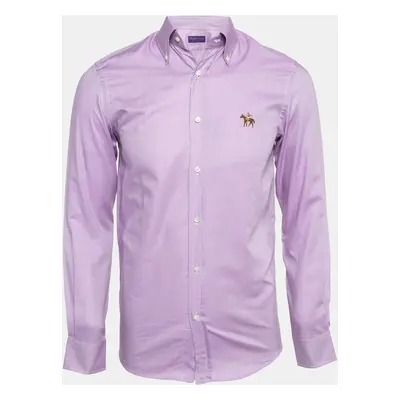 Ralph Lauren Purple Label Lavender Embroidered Oxford Cotton Shirt