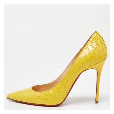 Christian Louboutin Yellow Python Kate Pumps Size 36.5