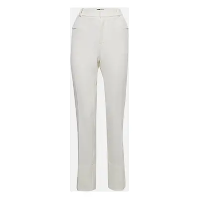 Roland Mouret X Net a Porter Off-White Crepe Straight Leg Trousers