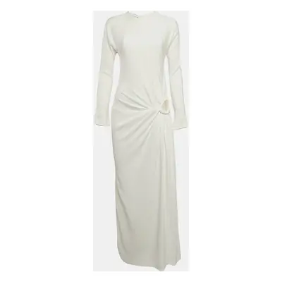 Christopher Esber White Crepe Cut-Out Twisted Long Sleeve Maxi Dress