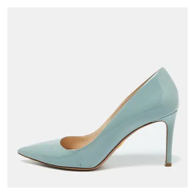 Prada Pastel Blue Patent Leather Pointed Toe Pumps Size 38.5