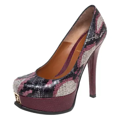 Fendi Multicolor Python Fendista Platform Pumps Size