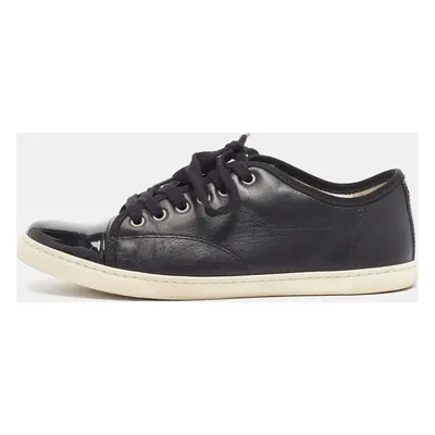 Lanvin Black Patent and Leather Low Top Sneakers Size