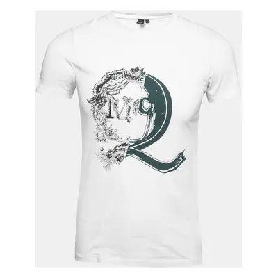 McQ by Alexander McQueen White Logo Print Cotton Crew Neck T-Shirt