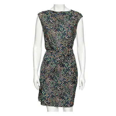 Diane Von Furstenberg Multicolored Printed Jersey Tie Detail Manda Dress