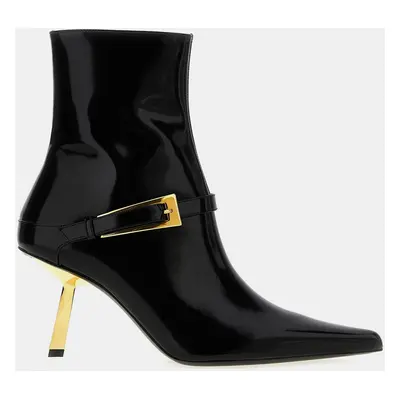 Saint Laurent Black Patent Leather Lee Ankle Boots EU