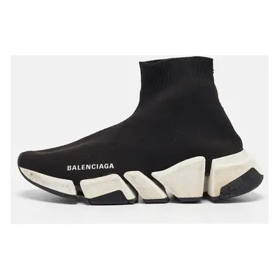 Balenciaga Black Knit Fabric Speed 2.0 High Top Sneakers Size