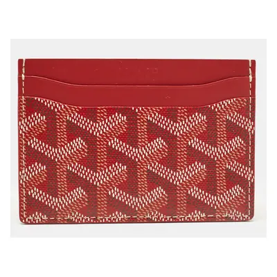 Goyard Red Goyardine Coated Canvas and Leather Saint Sulpice Card Holder