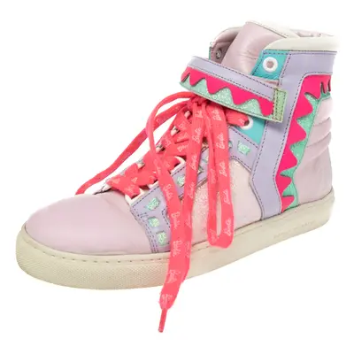 Sophia Webster Multicolor Leather And Glitter Riko High Top Sneakers Size