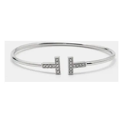 Tiffany & Co. T Wire Diamond 18k White Gold Bracelet